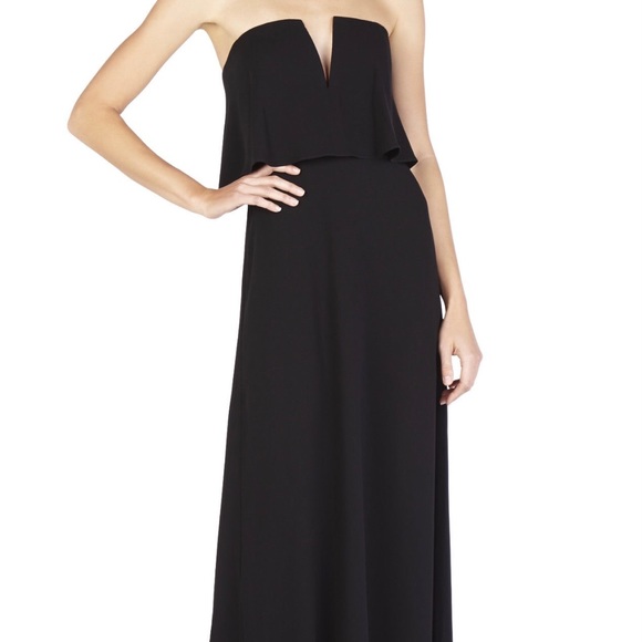 BCBGMaxAzria Dresses & Skirts - BCBG Black Strapless Deep V Formal Gown
